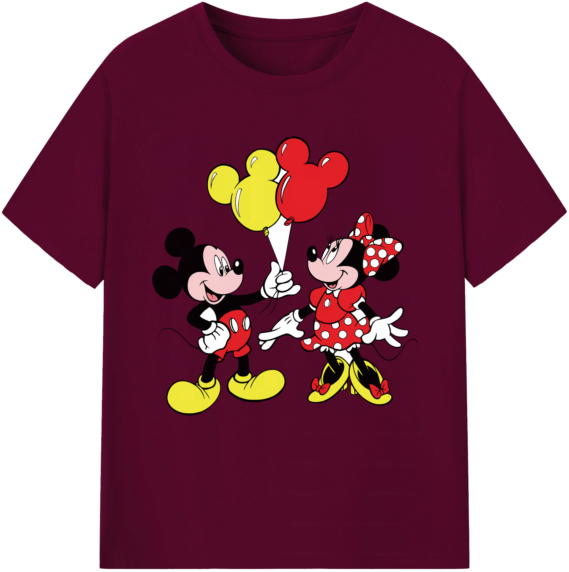 （画像用） ミッキーマウス Mickey Mouse レディースカジュアルプリントTシャツ（綿100％）